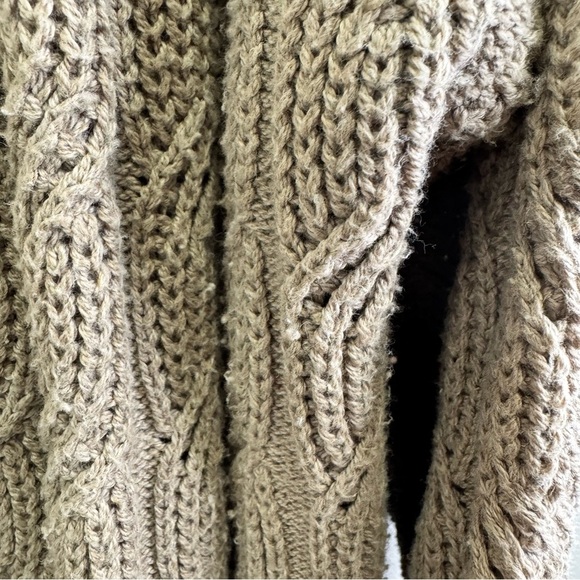 Joie Tan Long Sleeve Cable Knit Long Cardigan Open Front Sweater Size Large - Picture 6 of 13